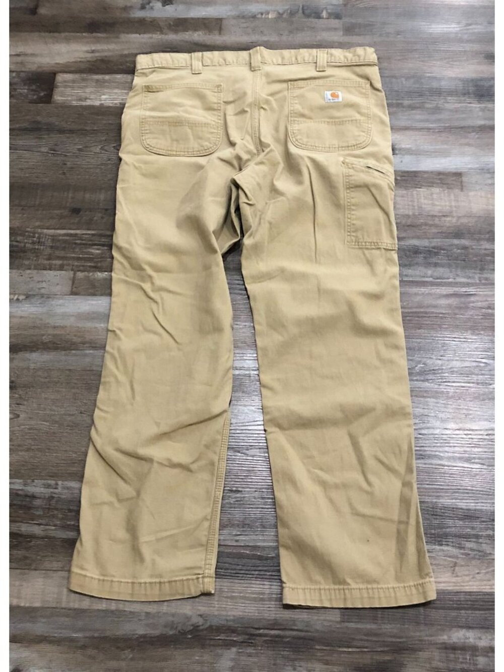 Carhartt Mens 38x30 Tan Relaxed Fit Utility Flex Pants - Picture 3 of 8